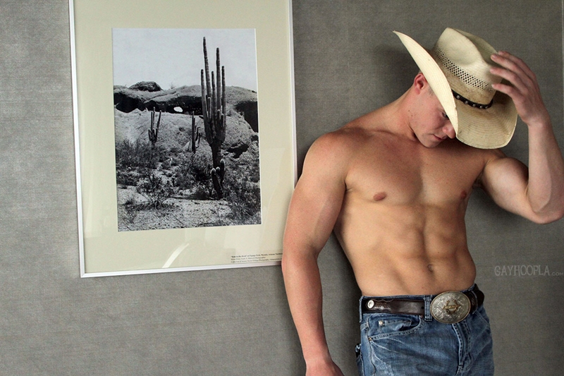 GayHoopla Colt McClaire cowboy huge dick jeans crotch bulge orgasm cum solo jerk off smooth chest bubble butt 001 tube video gay porn gallery sexpics photo - Gay Cowboy Colt McClaire