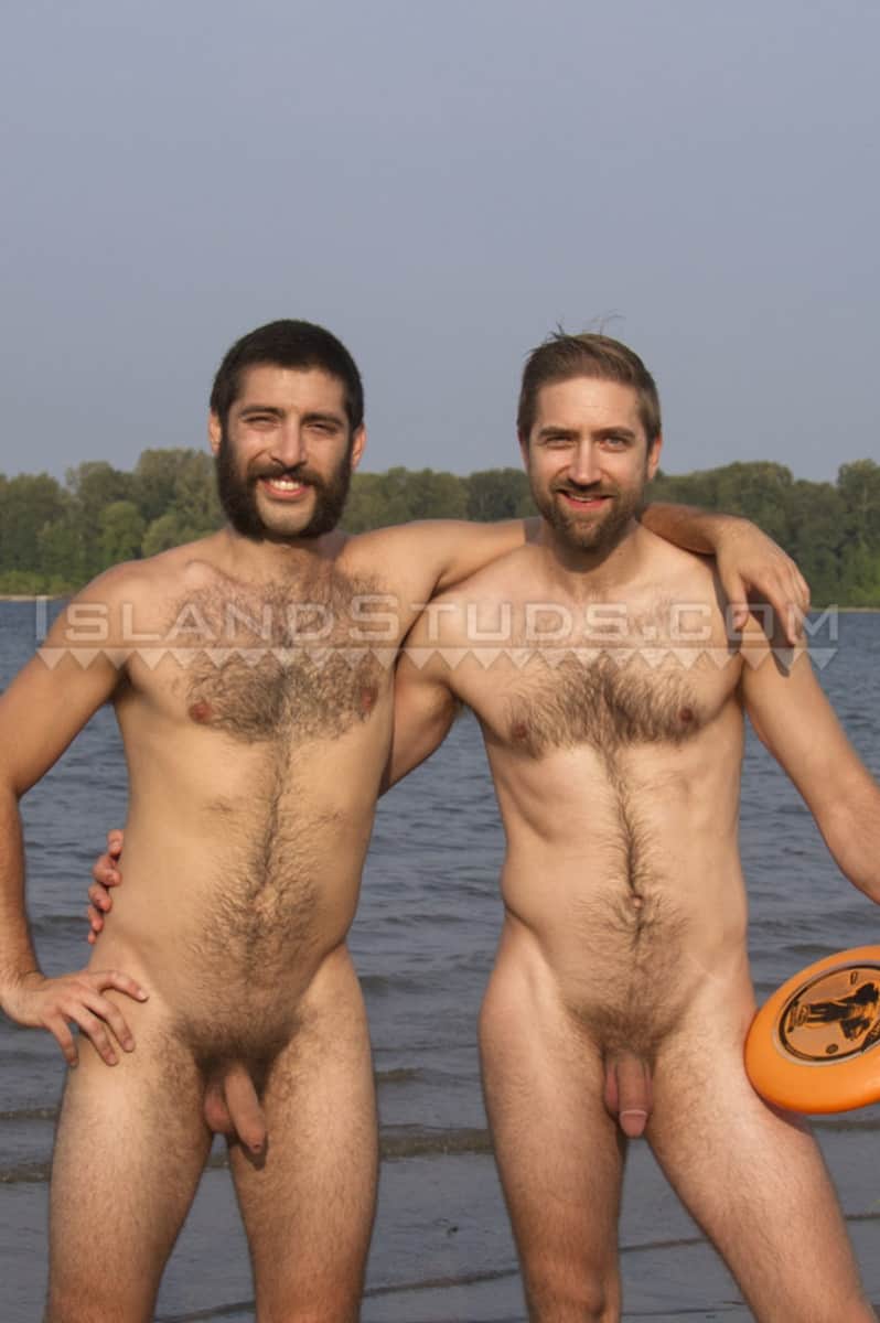IslandStuds Beard hairy chest outdoor gay sex Oregon jocks uncut Andre furry cock Mark mutual jerk off 012 gallery video photo - Bearded totally hairy outdoor Oregon jocks uncut Andre and furry cock Mark in hot duo action