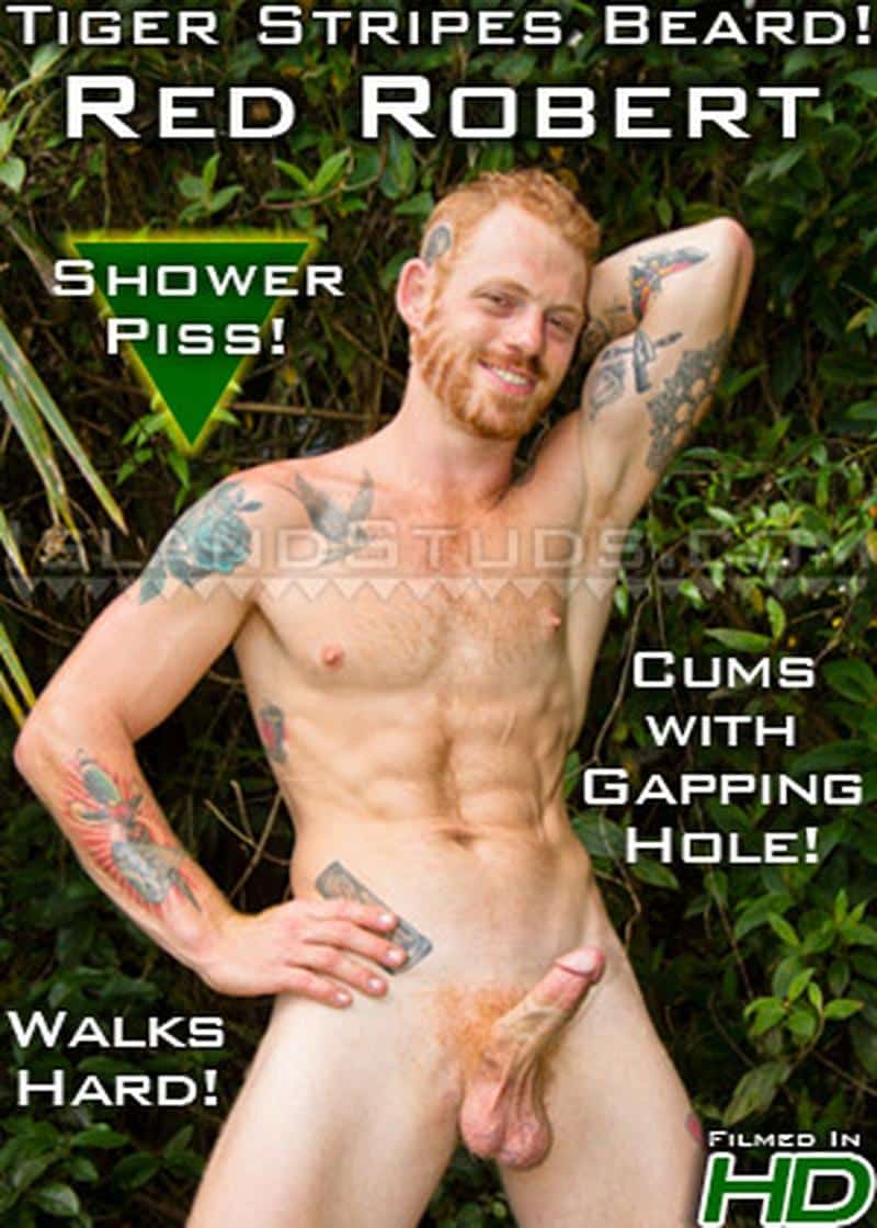 Island Studs Robert strokes huge belly slapper cock spraying cum abs 18 gay porn image - Island Studs Robert strokes his huge belly slapper cock spraying cum all over his abs