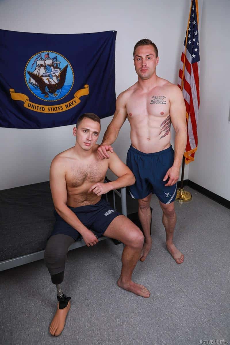 Active Duty big muscle hunk Damien White huge thick cock barebacking Justin Lewis hot asshole 6 gay porn image - Active Duty big muscle hunk Damien White’s huge thick cock barebacking Justin Lewis’s hot asshole