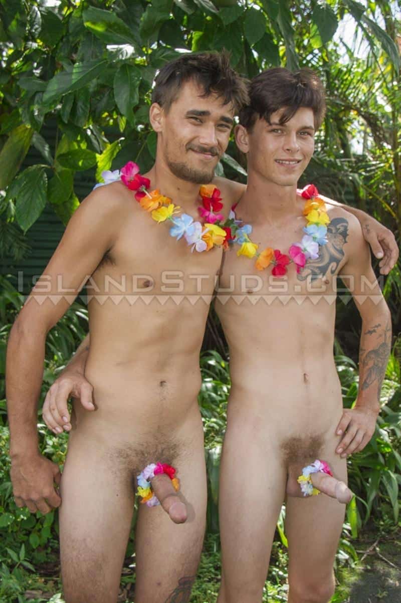 Sexy youngs straight bros Jeffrey Kaiholo jerking their big erect cocks jizzing all over each other Island Studs 7 gay porn image - Sexy youngs straight bros Jeffrey and Kaiholo jerking their big erect cocks jizzing all over each other at Island Studs